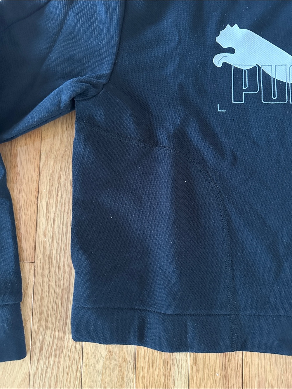 Puma Black Crewneck Sweatshirt with White Logo - Picture 2 of 7